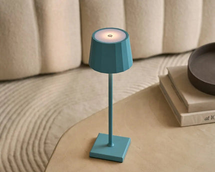 William Amsterdams blauwe oplaadbare ijzeren tafellamp – dimbaar, batterij van 120 uur, USB-C