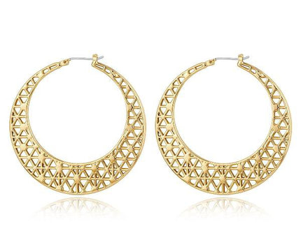Moon Net - Oversized gouden hoepeloorbellen