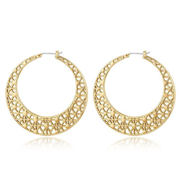 Moon Net - Oversized gouden hoepeloorbellen