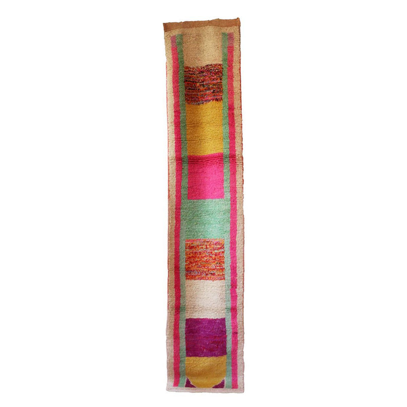 Zuiver wollen Marokkaans Berber halkleed 71 x 351 cm