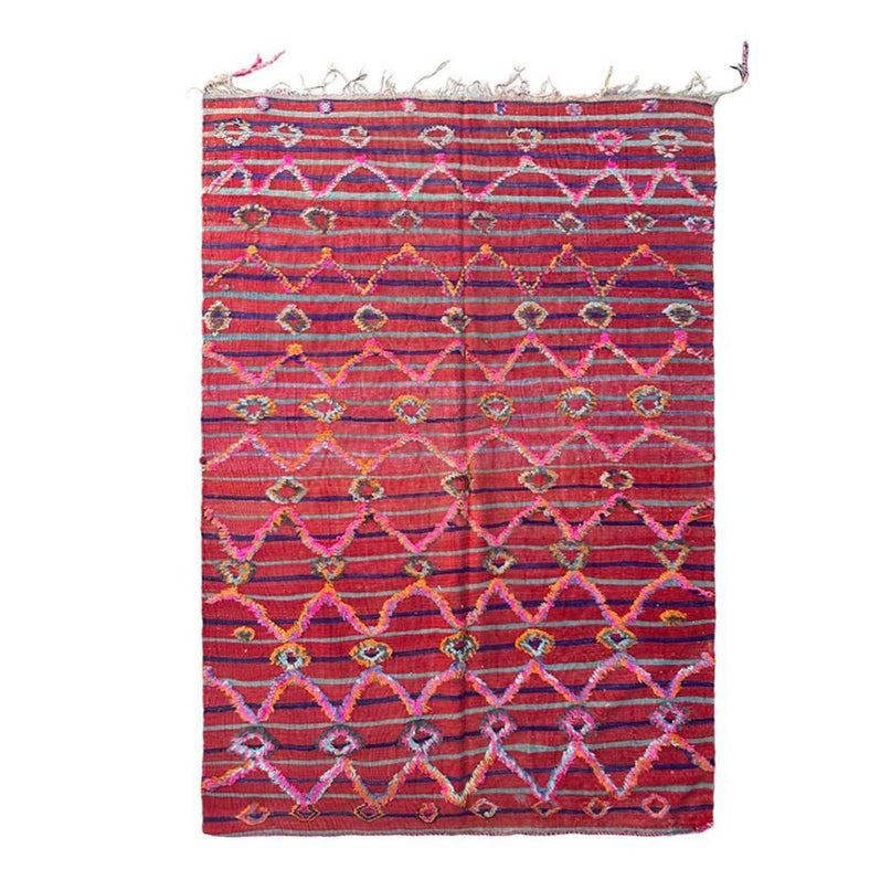 Zuiver wollen Marokkaans Kelim Berber tapijt 138 x 220 cm