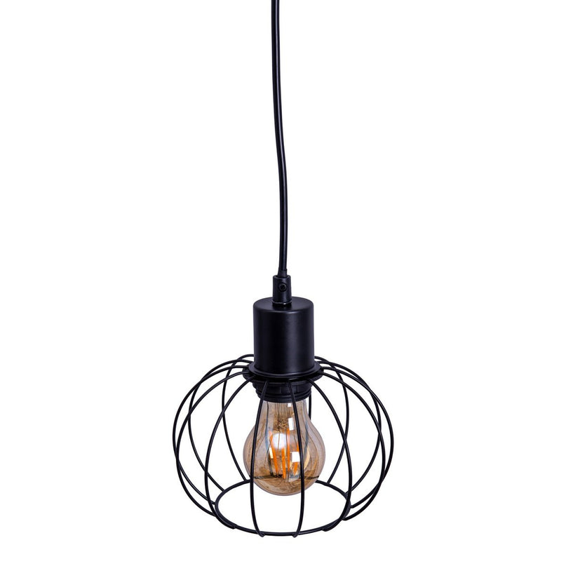 4 hanglamp "Woodland", hanglamp, metaal en hout in zwart en natuurlijke E27 -aansluiting, voor eetkamer, woonkamer, gang of kantoor, 100 cm lang