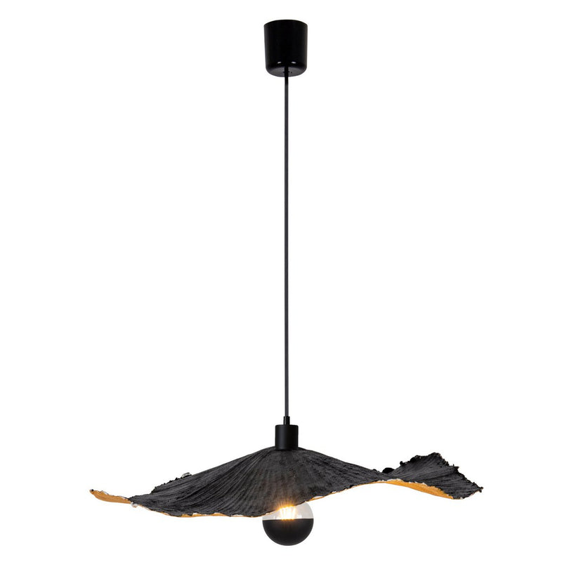 Papieren hanglamp "gek papier" Ø 56 cm gemaakt van gecoat papier in zwart, E27 Socket, verlichting voor woonkamers of kantoor
