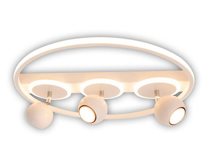 3 Spot LED -plafondlamp "Ronda" Ø 50 cm, gemaakt van metaal en plastic, wit, GU10, vlekken binnen