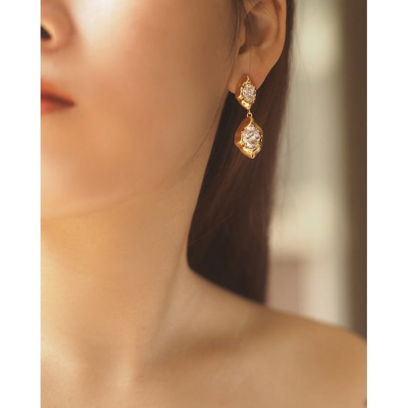 Vintage Rock Stone Design Sparkling -oorbellen