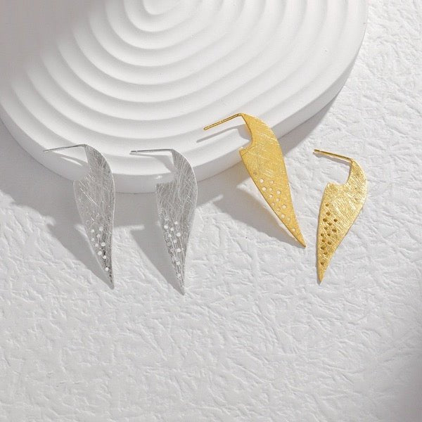 Handgemaakte luxe Frosted Leaf oorbellen