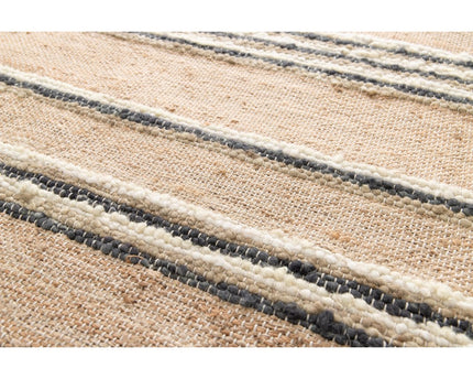 Tapis rayé fait main en laine et jute RAJ