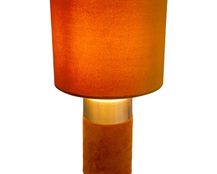 Tafellamp "bordo" 32 cm hoog gemaakt van metaal en velours in goud en bruin, met E14 -versie, lamp voor eetkamer, woonkamer, gang of kantoor
