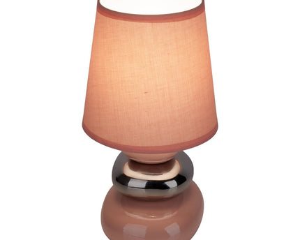 Keramische tafellamp "Stoney" Pink - Classical - Table Lamp - - Rosé/Salmon - E14 - Geen informatie