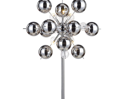 Tafellamp "explosie", tafellamp gemaakt van metaal en glas, chroom, G9, tafellamp 73 cm hoog
