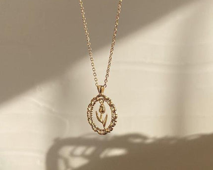 Moderne Vintage Tulpenketting - Goud vermeil