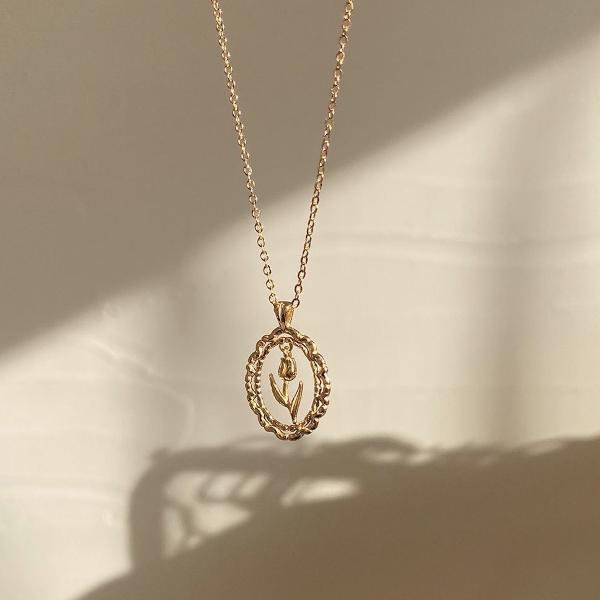 Moderne Vintage Tulpenketting - Goud vermeil