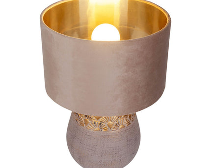 Keramische tafellamp "Bronco", tafellamp, keramiek, beige/grijs/goud, met E14 -aansluiting, voor eetkamer, woonkamer, gang of kantoor, 39 cm hoog