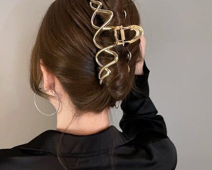 Dubbele golflijn grote klauw haarclips