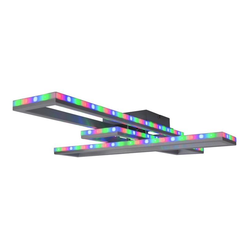 LED CCT-plafondlamp + RGB-backlight "Bantry" met veel functies, 95 cm lang, inclusief afstandsbediening