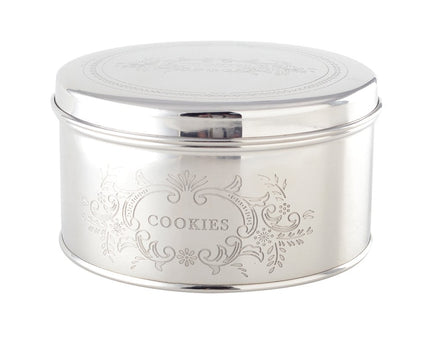 Silver Round Cookie Box 17x17x9cm
