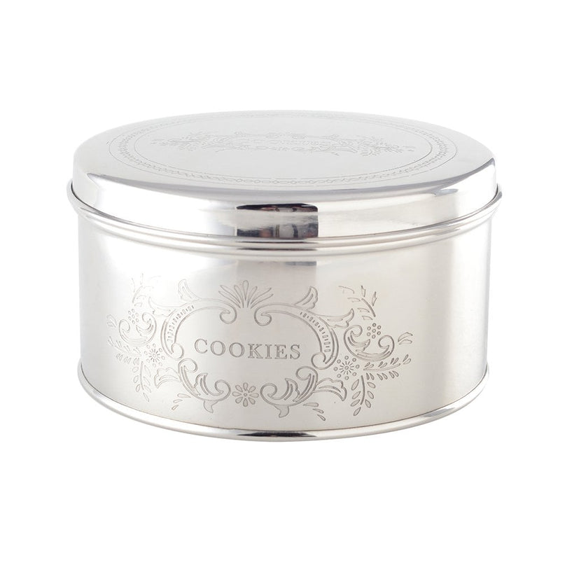 Silver Round Cookie Box 17x17x9cm