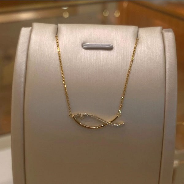 Oogverblindende vis goud vermeil ketting