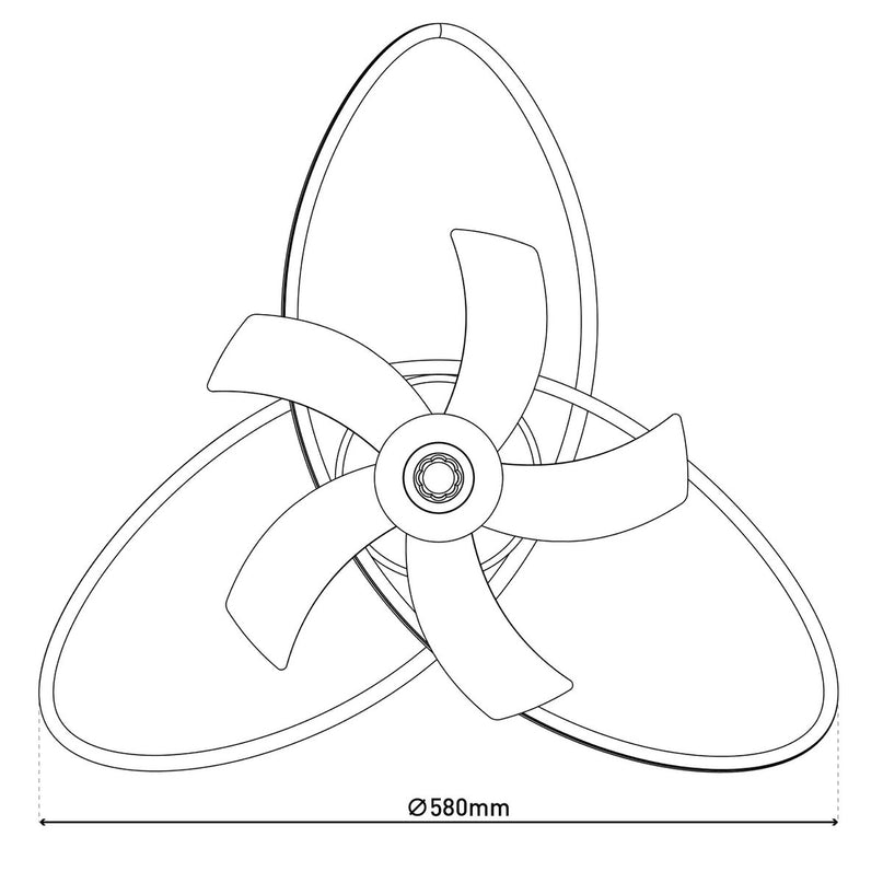 Modern LED -plafondlicht "Riccio" inclusief ventilator, nachtlichtfunctie, dim- en lichttemperatuurinstelling is uitgerust met stevig geïnstalleerde LED's en heeft een geschatte Øvon 58 cm.