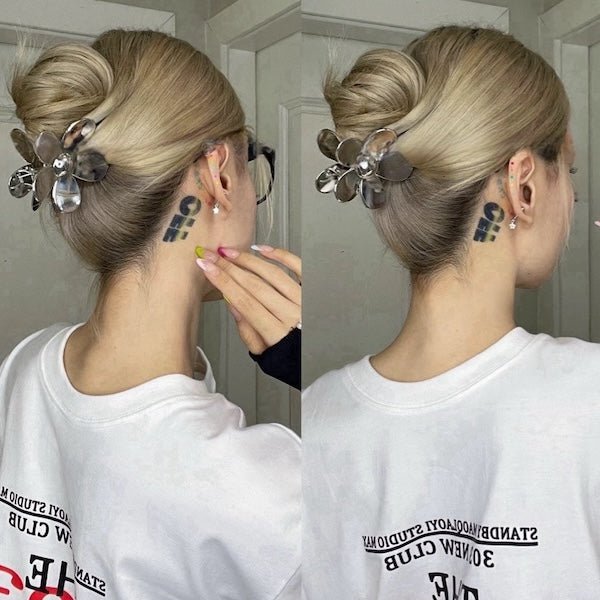 Levendige bloem klauw metalen haar clips-goud n zilver