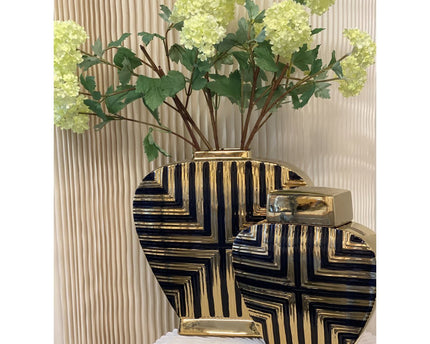 Prachtige gouden en zwarte kunstdecor geïnspireerde pot