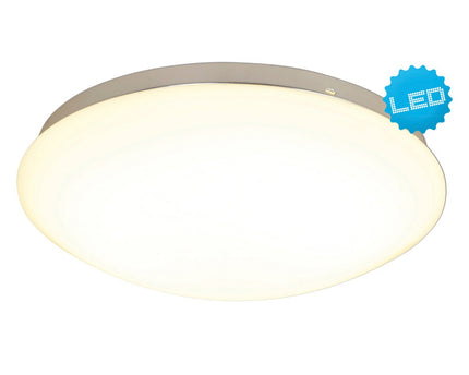 LED -plafondlamp gemaakt van metaal en glas in het wit, met stevig ingebouwde LED's Ø ca. 34 cm.