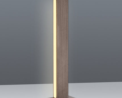 LED -tafellamp "rechte" 51 cm hoog, gemaakt van metaal, plastic en ashout, met stevig geïnstalleerde LED's, warm wit (770 lm, 3000k), dimable