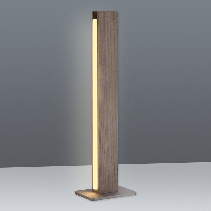 LED -tafellamp "rechte" 51 cm hoog, gemaakt van metaal, plastic en ashout, met stevig geïnstalleerde LED's, warm wit (770 lm, 3000k), dimable