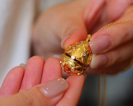 Echte Ruby Royal gouden ei medaillon hanger ketting