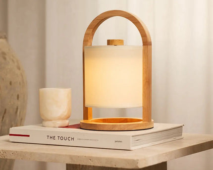 River Light Bruine Houten Oplaadbare Lamp – Dimbaar & Snoerloos Licht