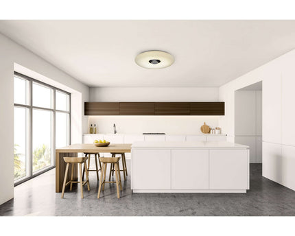LED -plafondlicht "Nashville" Ø 40 cm, vele functies, gemaakt van metaal en plastic, wit, met geïntegreerde LED's, verlichting voor woonkamers, gang of kantoor