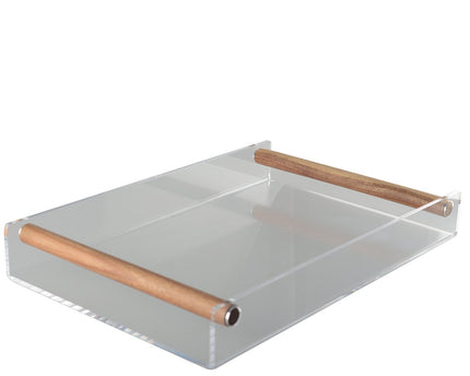 Acrylvak met houten handgrepen