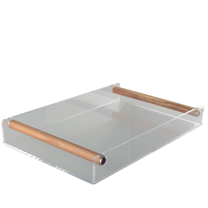 Acrylvak met houten handgrepen