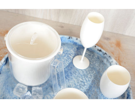 Witte champagne fluiten in 210 ml acryl - veel 6