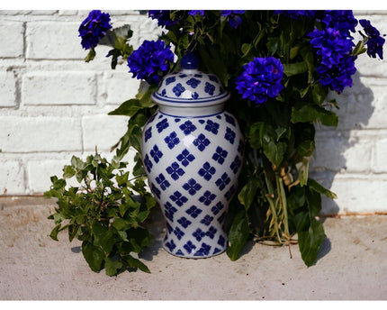 M-SIZE bloemenvaas van blauw en wit porselein (voor keuken thuis)