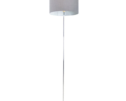 Staande lamp "New York", klassieke metalen vloerlamp met tekstblazer in grijs, met E27 -aansluiting, 160 cm hoog, perfect voor woonkamer, eetkamer, gang en kantoor