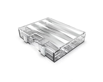 Backgammon Game Mini Case in White and Silver Acryl 25x20X5C