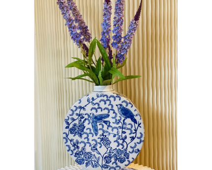 Blauw-witte porseleinen bloemenvaas klein formaat (voor Kitchee Home)