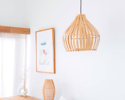 Bamboe Lampenkap – Boho Hanglamp – Bamboe Hanglamp – Lampenkap Klokvormig – Handgemaakte Bamboe Lampenkap KIRMA (Ø 45 cm)