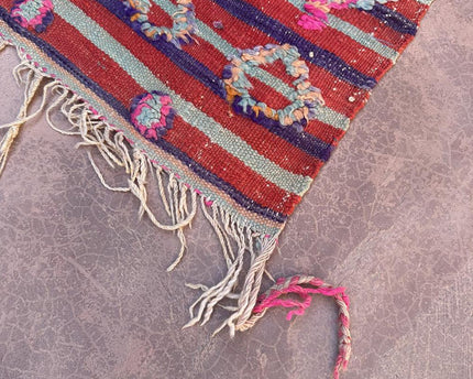 Zuiver wollen Marokkaans Kelim Berber tapijt 138 x 220 cm
