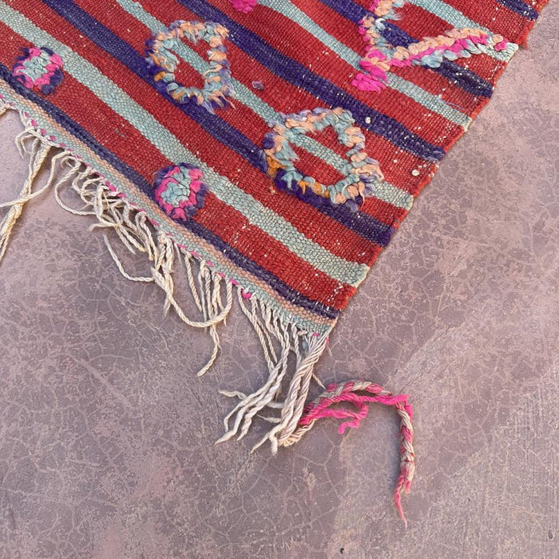 Zuiver wollen Marokkaans Kelim Berber tapijt 138 x 220 cm