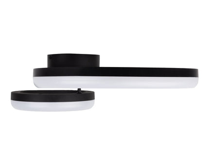 LED CCT-plafondlicht "Circulo" gemaakt van zwart metaal en zandkleurig plastic 53 cm lang