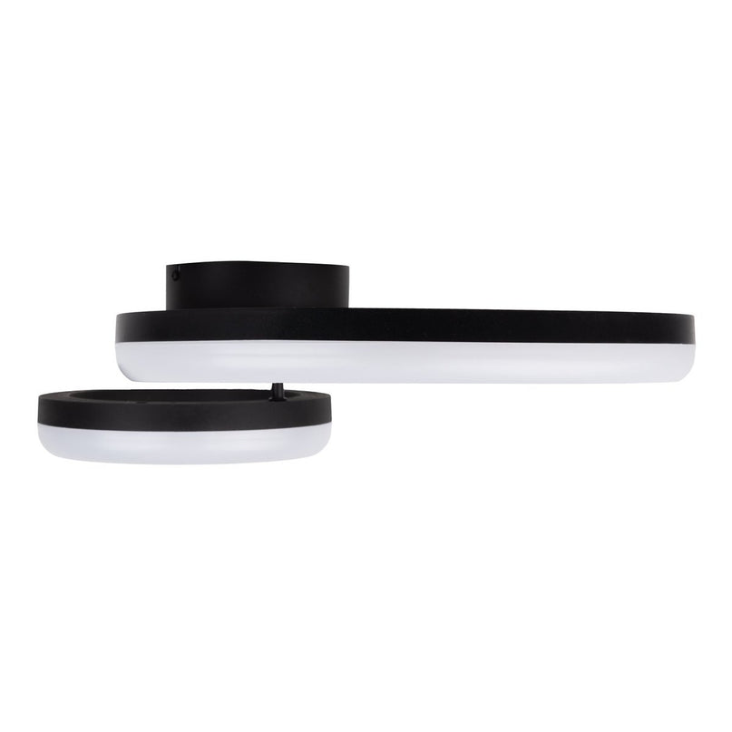 LED CCT-plafondlicht "Circulo" gemaakt van zwart metaal en zandkleurig plastic 53 cm lang