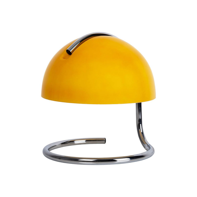 Tafellamp "Burano" geel, ca. 25 cm hoog, Ø 23,5 cm, gemaakt van chroom -gekleurd metaal en geel glas, E27.