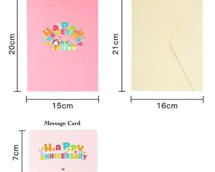 3D -kaart - Happy Anniversary Card