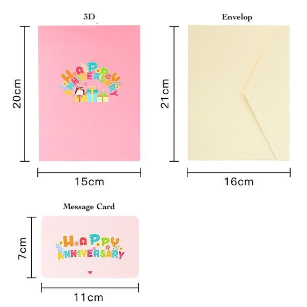 3D -kaart - Happy Anniversary Card