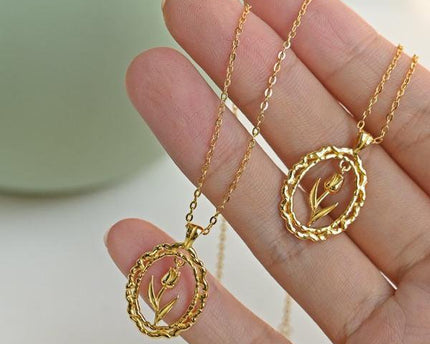 Moderne Vintage Tulpenketting - Goud vermeil