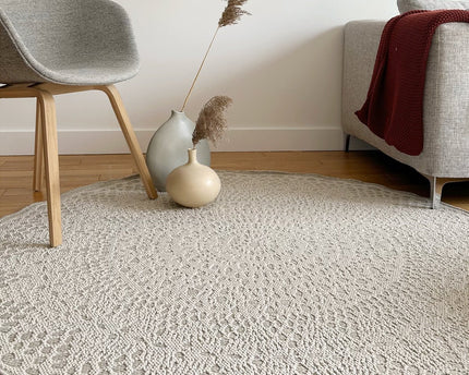 GEHAAKT rond decoratief vloerkleed
