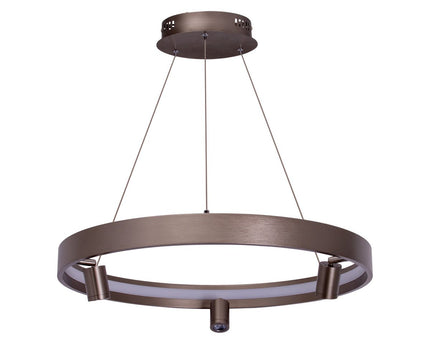 LED -hanglamp "" Tristan ", moderne metalen slinger lamp en plastic in stalen blanco, de LED's zijn stevig geïnstalleerd. Met ongeveer 58 cm Øthie, ideale verlichting voor woonkamer, eetkamer of keuken.