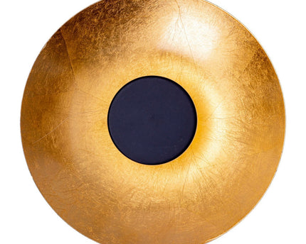 LED -plafondlamp "Firenze" metalen plafondlamp in zwart en goud, stevig geïnstalleerd, verlichting voor woonkamer, kantoor of de toegangsstang van 30 cm diameter